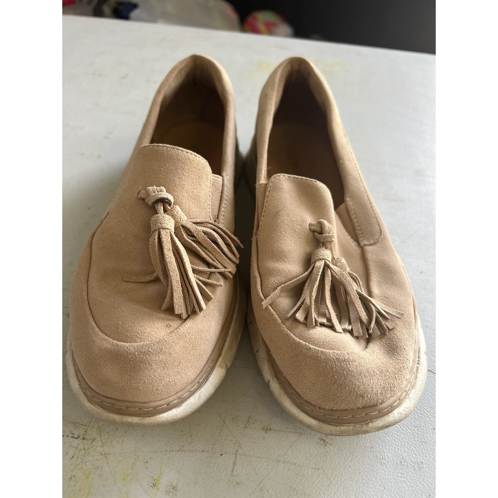 VIONIC Fresh Quinn Women's Tasseled Loafer Style Shoes Sz 8 Sand Comfort Suede